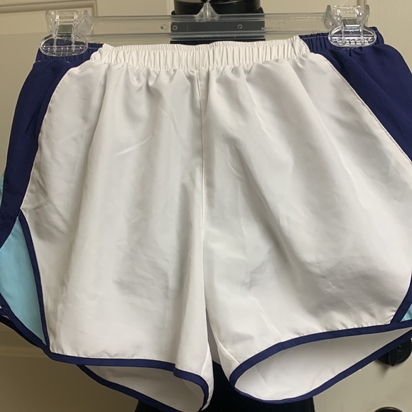 New Balance Small Petite Running Shorts, White, blue and Light blue - Picture 5 of 8